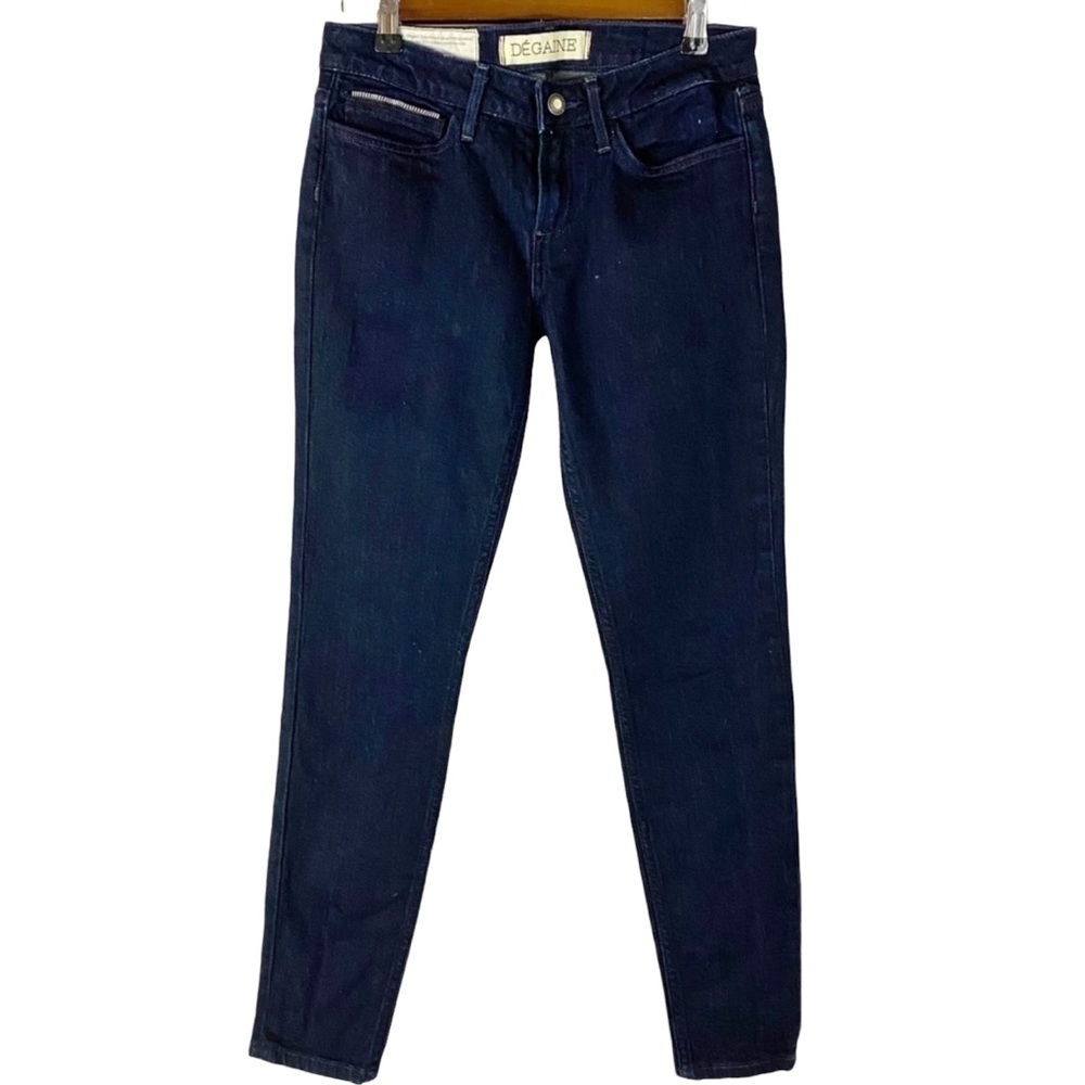 Degaine Dark Denim Skinny Jeans with Ankle‎ Zipper